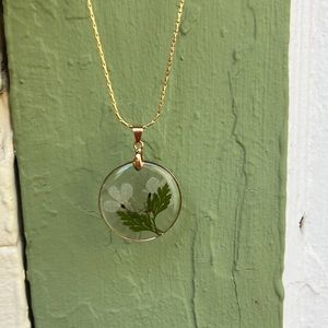 New, handmade Wildflower gold necklace